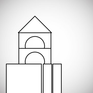 Oyuncak tasarım. Çocukluk simgesi. Düz illüstrasyon, vektör grafiği