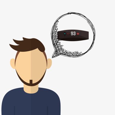 Giyilebilir teknoloji tasarım. Gadget'ı simgesi. Düz illüstrasyon, vektör