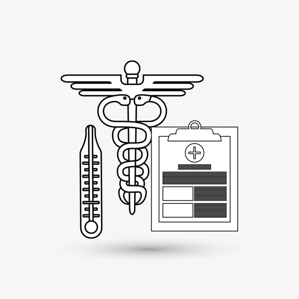 Diseño de atención médica. Icono de atención médica. Ilustración plana, vector — Vector de stock