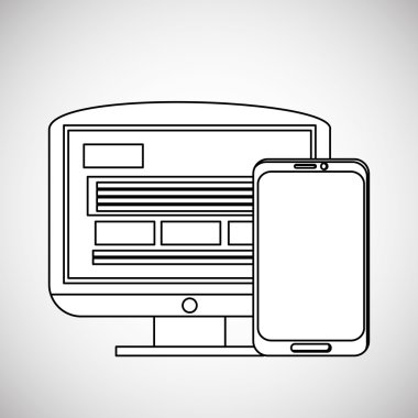 İletişim tasarımı. Ortam simgesi. Düz illiustration, vektör grafiği