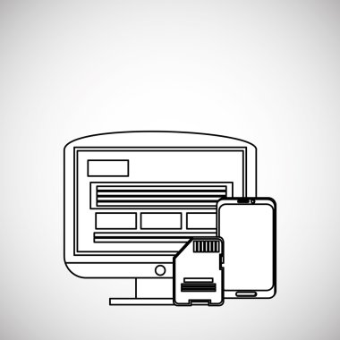 İletişim tasarımı. Ortam simgesi. Düz illiustration, vektör grafiği