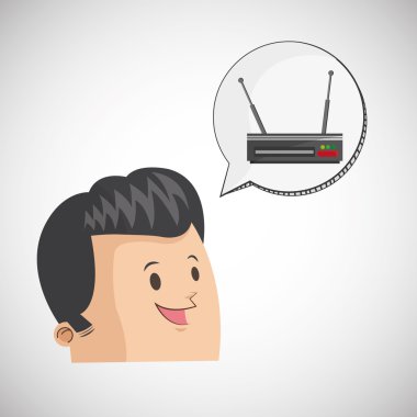 İletişim tasarımı. Ortam simgesi. Düz illiustration, vektör grafiği