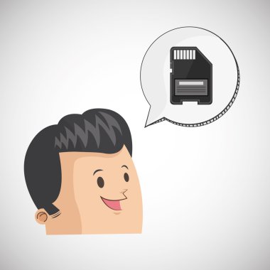 İletişim tasarımı. Ortam simgesi. Düz illiustration, vektör grafiği