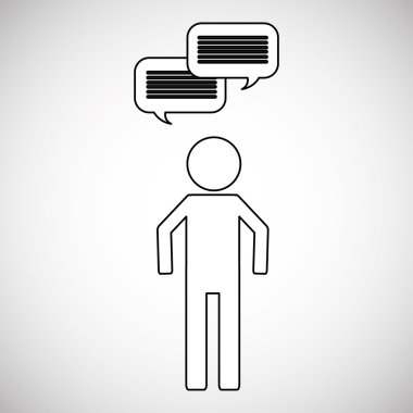 İletişim tasarımı. Ortam simgesi. Düz illiustration, vektör grafiği