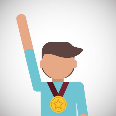 Başarı tasarım. Kazanan simgesi. Düz illüstrasyon, vektör grafiği