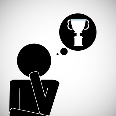 Başarı tasarım. Kazanan simgesi. Düz illüstrasyon, vektör grafiği