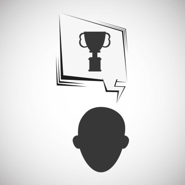 Başarı tasarım. Kazanan simgesi. Düz illüstrasyon, vektör grafiği