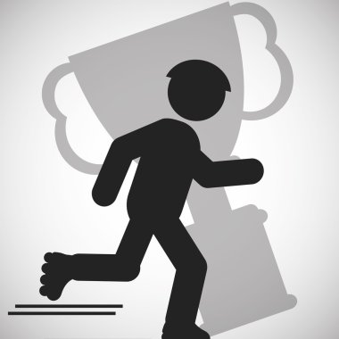 Başarı tasarım. Kazanan simgesi. Düz illüstrasyon, vektör grafiği