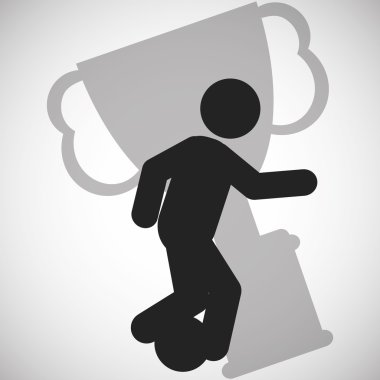 Başarı tasarım. Kazanan simgesi. Düz illüstrasyon, vektör grafiği