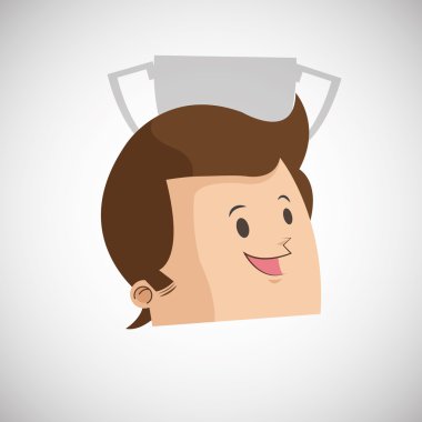 Başarı tasarım. Kazanan simgesi. Düz illüstrasyon, vektör grafiği