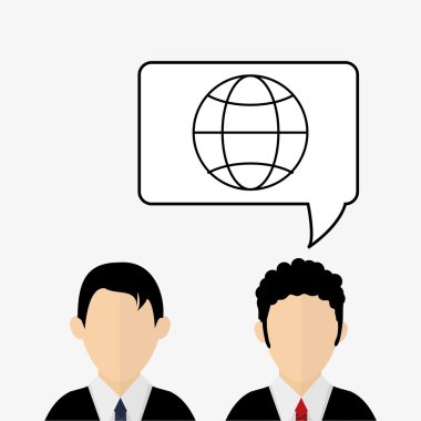 İş design.Communication simgesi. Derma illüstrasyon, vect