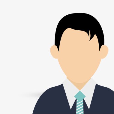 İşadamı tasarım. Avatar simge. Derma illüstrasyon, vektör