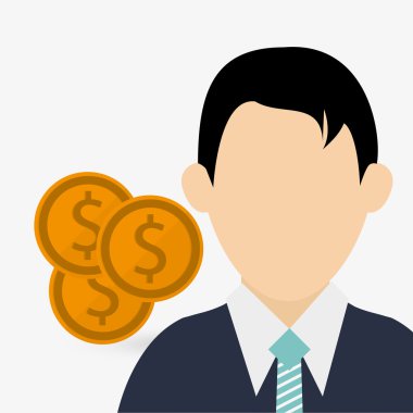 İşadamı tasarım. Avatar simge. Derma illüstrasyon, vektör