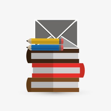 kitap tasarımı. öğrenme simgesi. Derma illüstrasyon, vektör grafiği