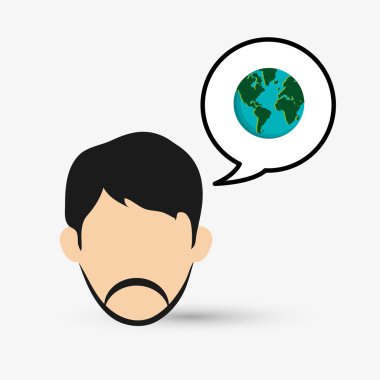 İletişim tasarımı. Ortam simgesi. Düz illüstrasyon, vektör grafiği