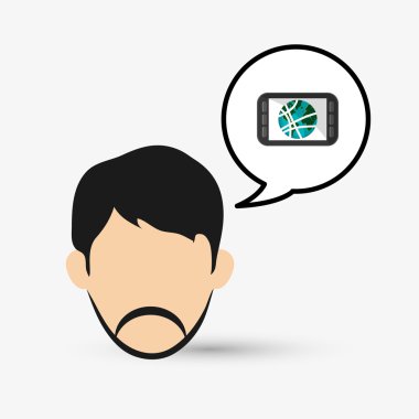 İletişim tasarımı. Ortam simgesi. Düz illüstrasyon, vektör grafiği