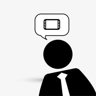 İletişim tasarımı. Ortam simgesi. Düz illüstrasyon, vektör grafiği