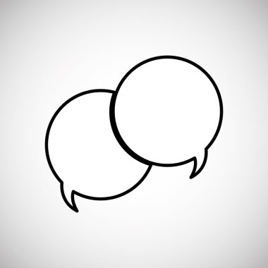 İletişim tasarımı. balonu simgesinin. Düz illüstrasyon, vector gra