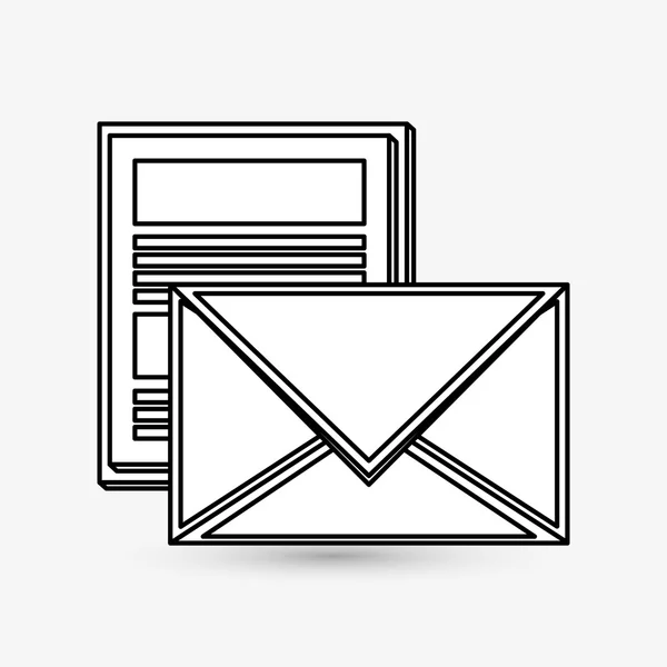 E-Mail-Design. Briefumschlag-Symbol. farbige Abbildung, Vektor-Grap — Stockvektor