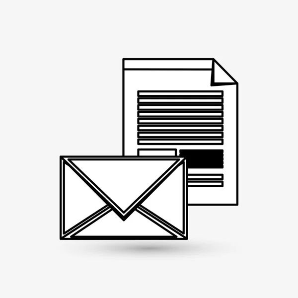 Design de e-mail. ícone envelope. Ilustração colorida, entalhe vetorial —  Vetores de Stock
