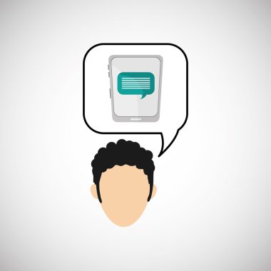 İletişim tasarımı. balonu simgesinin. Düz illüstrasyon, vector gra