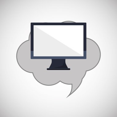 İletişim tasarımı. balonu simgesinin. Düz illüstrasyon, vector gra