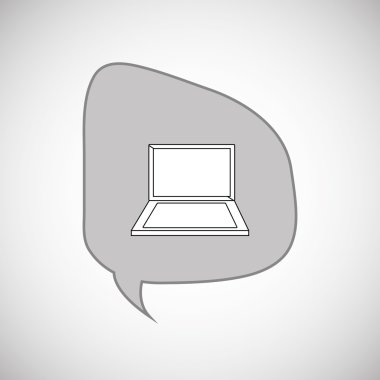 İletişim tasarımı. balonu simgesinin. Düz illüstrasyon, vector gra