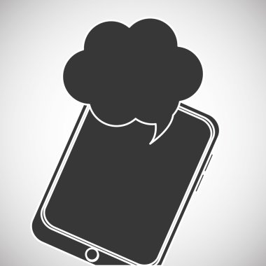 İletişim tasarımı. balonu simgesinin. Düz illüstrasyon, vector gra