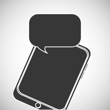 İletişim tasarımı. balonu simgesinin. Düz illüstrasyon, vector gra