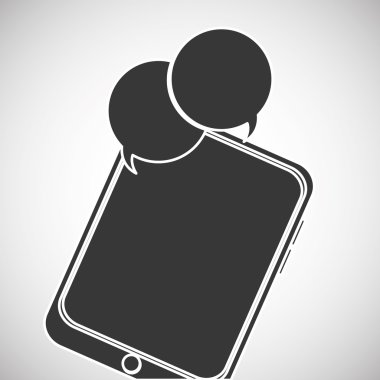 İletişim tasarımı. balonu simgesinin. Düz illüstrasyon, vector gra