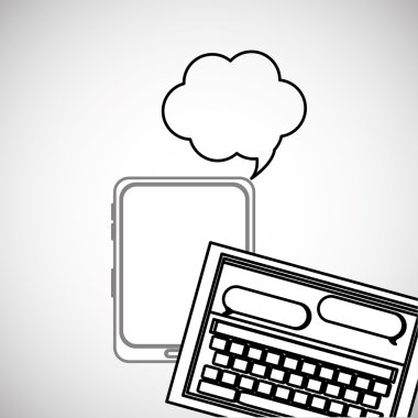 İletişim tasarımı. balonu simgesinin. Düz illüstrasyon, vector gra