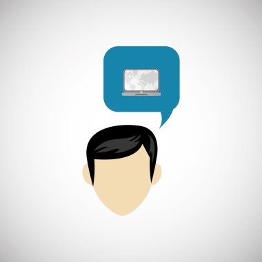 İletişim tasarımı. balonu simgesinin. Düz illüstrasyon, vector gra