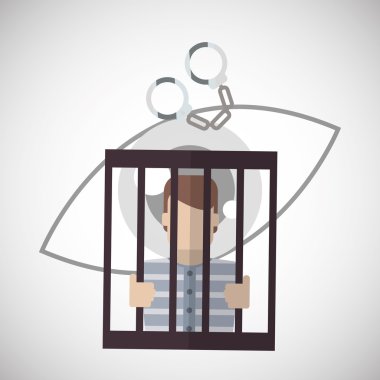 Hukuk tasarım. Adalet simgesi. Düz illüstrasyon, vektör grafiği