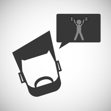 Spor tasarım. adam simgesi. Düz illüstrasyon, vektör grafiği