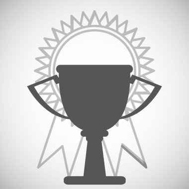 Kazanan tasarım. Başarı simgesi. Düz illüstrasyon, vektör grafiği