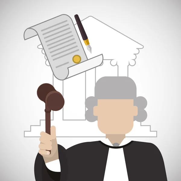 Törvény design. Igazságügyi ikonra. Lapos illusztráció, vektorgrafikus — Stock Vector