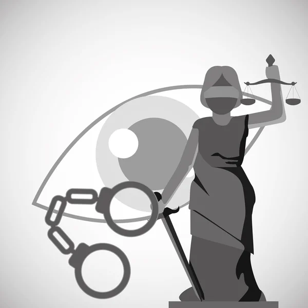 Diseño de leyes. Icono de justicia. Ilustración plana, gráfico vectorial — Vector de stock