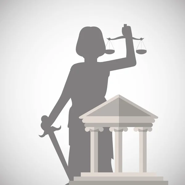 Diseño de leyes. Icono de justicia. Ilustración plana, gráfico vectorial — Vector de stock