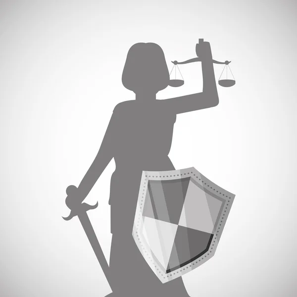 Ontwerp van de wet. Justitie pictogram. Vlakke afbeelding is vectorafbeelding — Stockvector