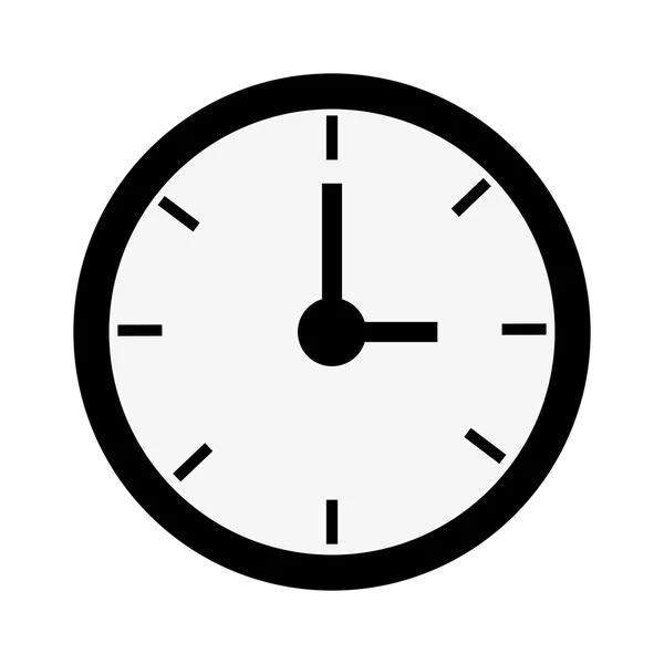 Reloj redondo negro, ilustración vectorial — Archivo Imágenes Vectoriales