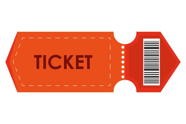 Oranje film ticket, vectorillustratie — Stockvector