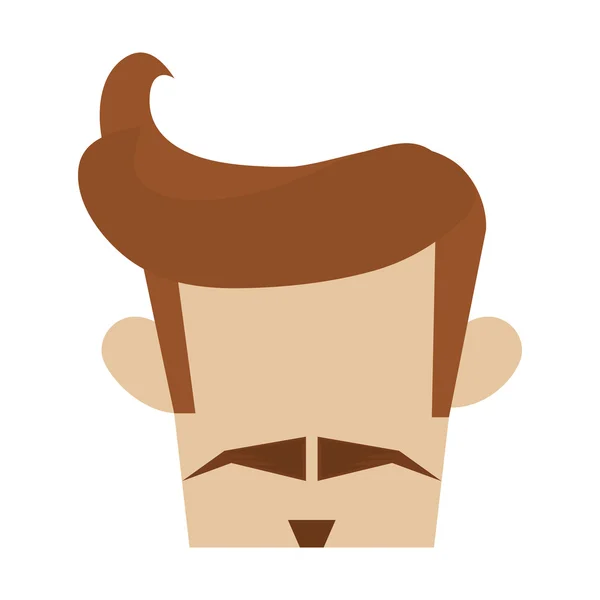 Coiffure hipster avec moustache — Image vectorielle