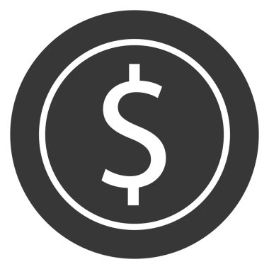 dolar işareti olan gri madeni para