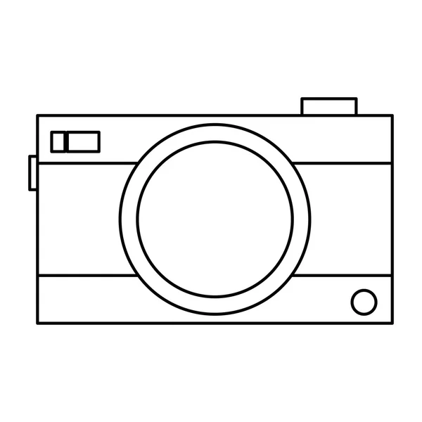 Cámara fotográfica de línea negra — Vector de stock