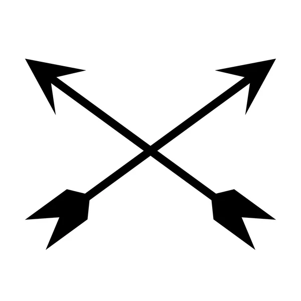 Black crossed arrows — Stock Vector