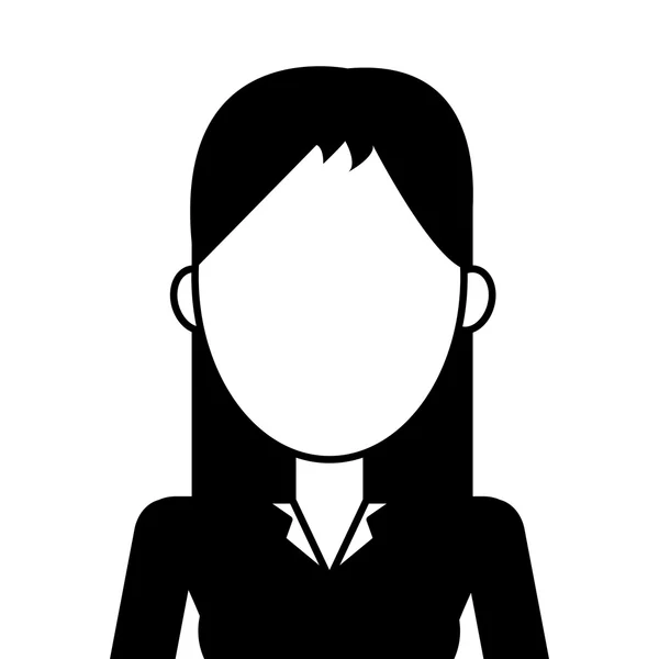 Mujer pelo largo y traje — Vector de stock