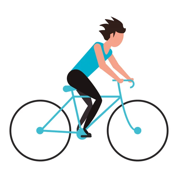 Vélo d'équitation personne — Image vectorielle