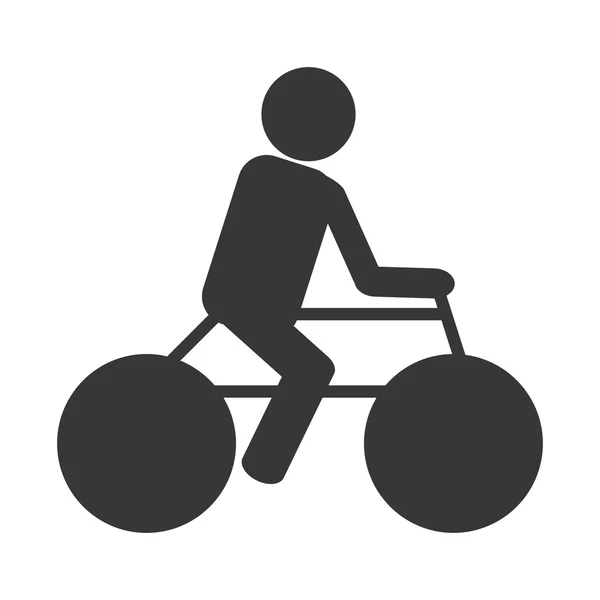 Sylwetka osoby, jazda na rowerze — Wektor stockowy