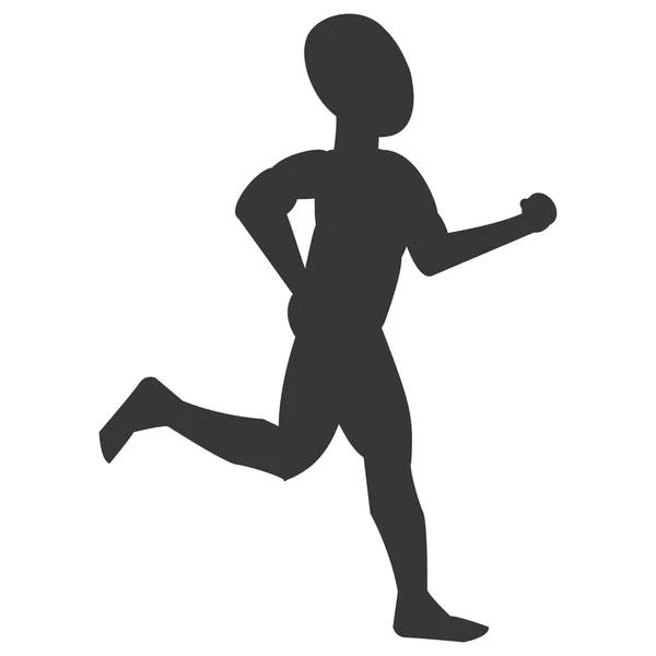 Silhouette einer Person beim Joggen — Stockvektor