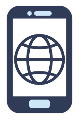 Mavi cellphone küre diyagramı ile